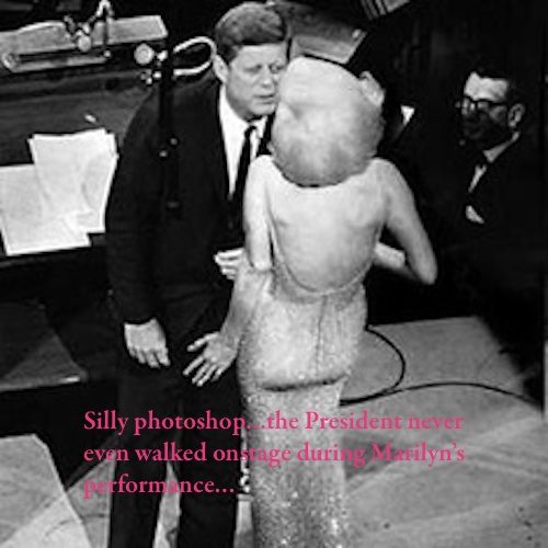 This is a doctored photo of Marilyn and JFK.