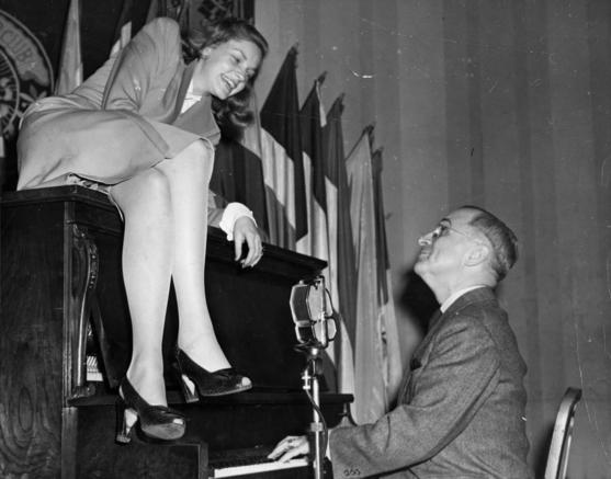 Lauren Bacall with Vice President Harry Truman.